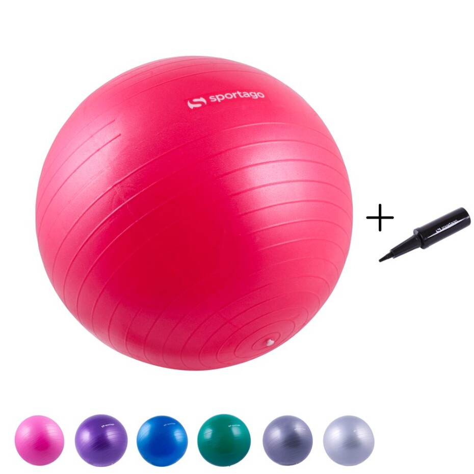 Gymnastický míč Sportago Anti-Burst 65 cm, včetně pumpičky - růžová - main (1)